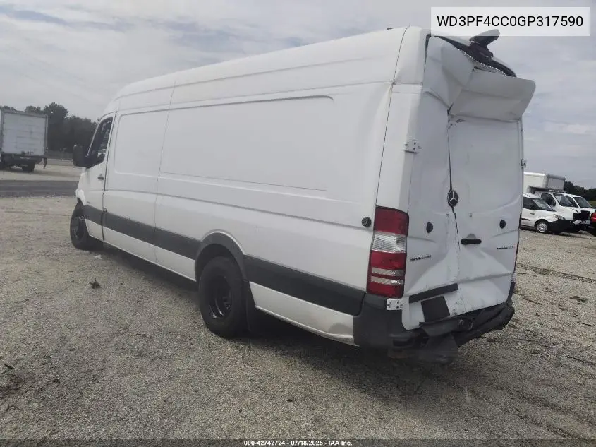 2016 Mercedes-Benz Sprinter 3500 High Roof VIN: WD3PF4CC0GP317590 Lot: 42742724