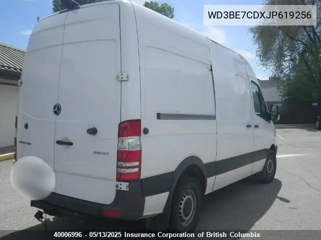 2018 Mercedes-Benz Sprinter 2500 VIN: WD3BE7CDXJP619256 Lot: 40006996