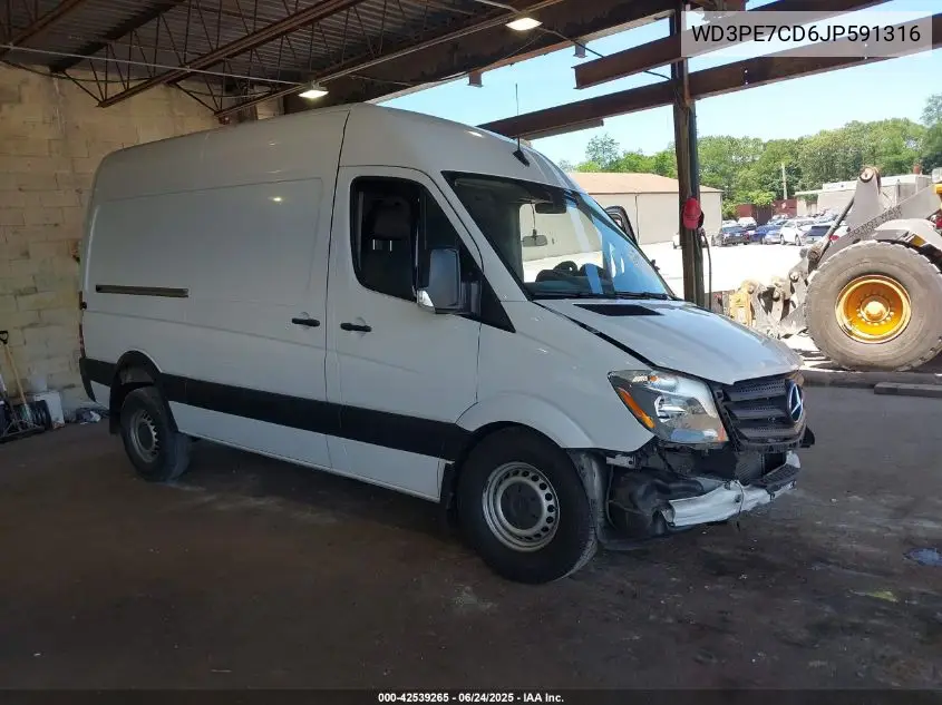 2018 Mercedes-Benz Sprinter 2500 Standard Roof V6 VIN: WD3PE7CD6JP591316 Lot: 42539265
