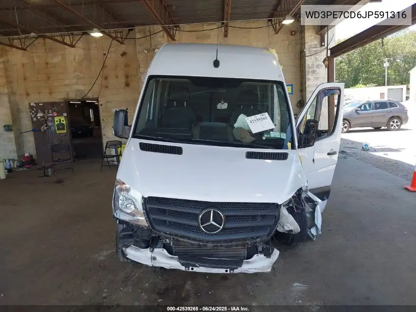 2018 Mercedes-Benz Sprinter 2500 Standard Roof V6 VIN: WD3PE7CD6JP591316 Lot: 42539265