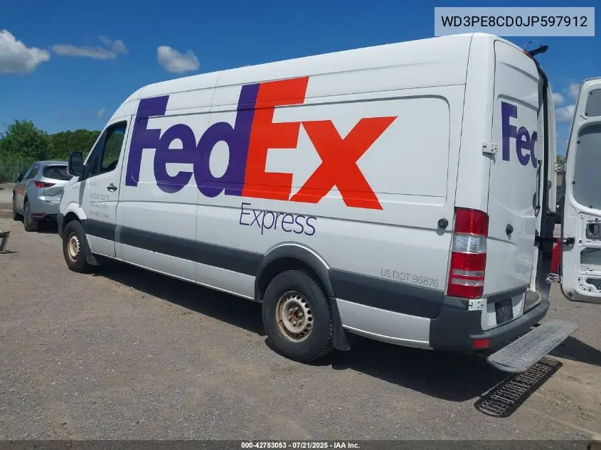 2018 Mercedes-Benz Sprinter 2500 High Roof V6 VIN: WD3PE8CD0JP597912 Lot: 42753053