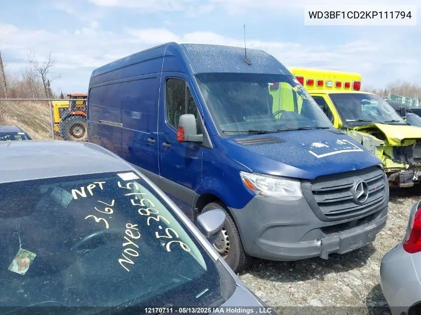 2019 Mercedes-Benz Sprinter VIN: WD3BF1CD2KP111794 Lot: 12170711