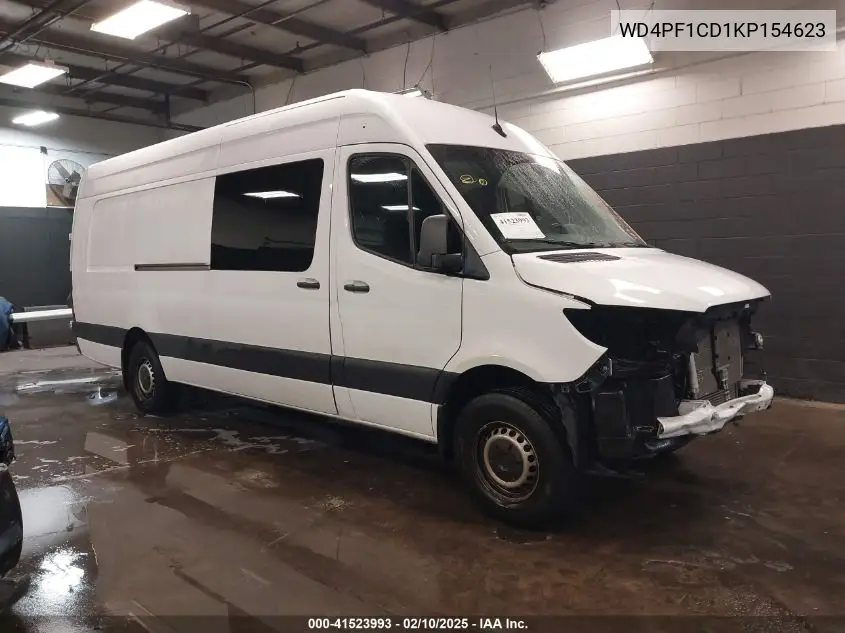 2019 Mercedes-Benz Sprinter 2500 High Roof V6 VIN: WD4PF1CD1KP154623 Lot: 41523993