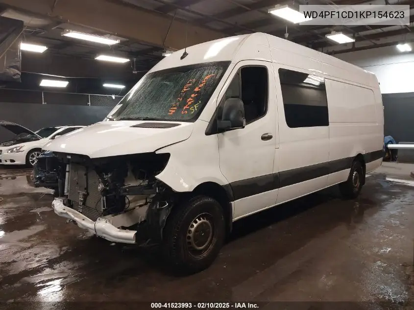 2019 Mercedes-Benz Sprinter 2500 High Roof V6 VIN: WD4PF1CD1KP154623 Lot: 41523993
