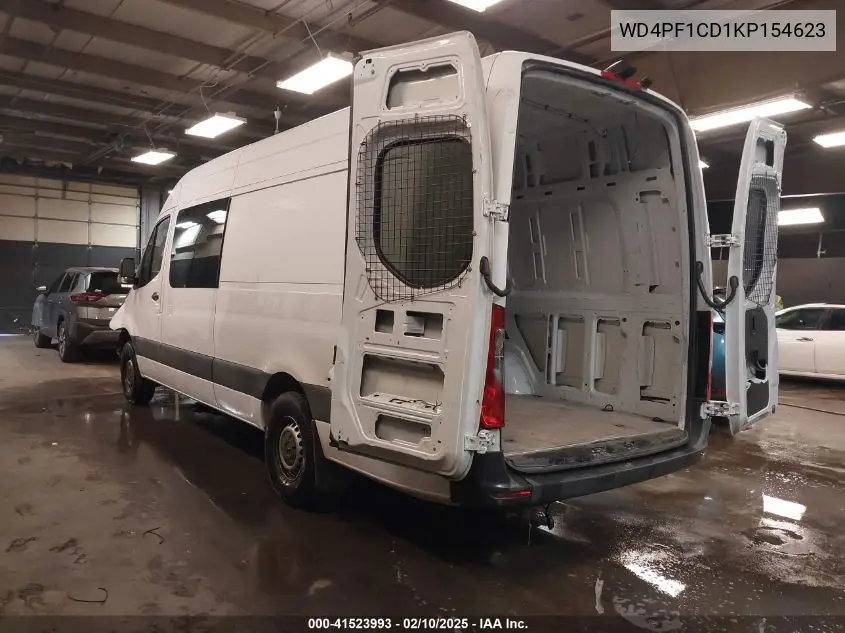 2019 Mercedes-Benz Sprinter 2500 High Roof V6 VIN: WD4PF1CD1KP154623 Lot: 41523993