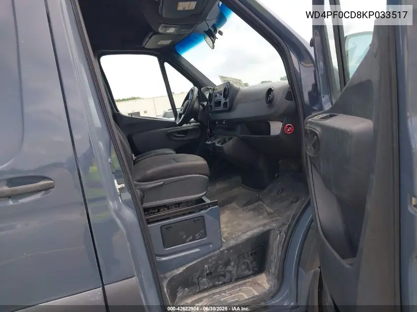 2019 Mercedes-Benz Sprinter 2500 High Roof V6/Standard Roof V6 VIN: WD4PF0CD8KP033517 Lot: 42622904