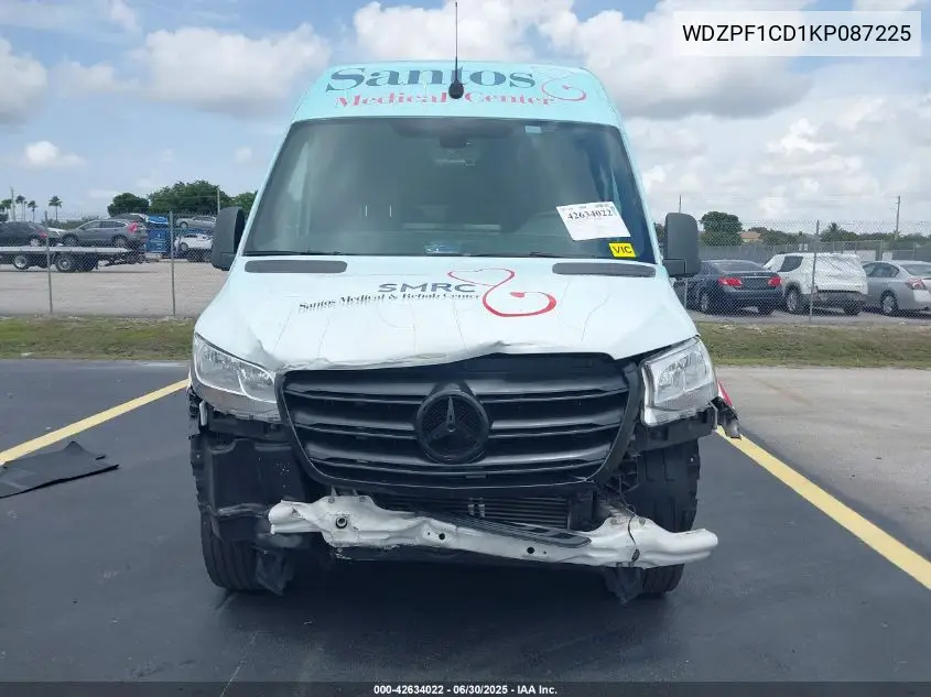 2019 Mercedes-Benz Sprinter 2500 High Roof V6 VIN: WDZPF1CD1KP087225 Lot: 42634022