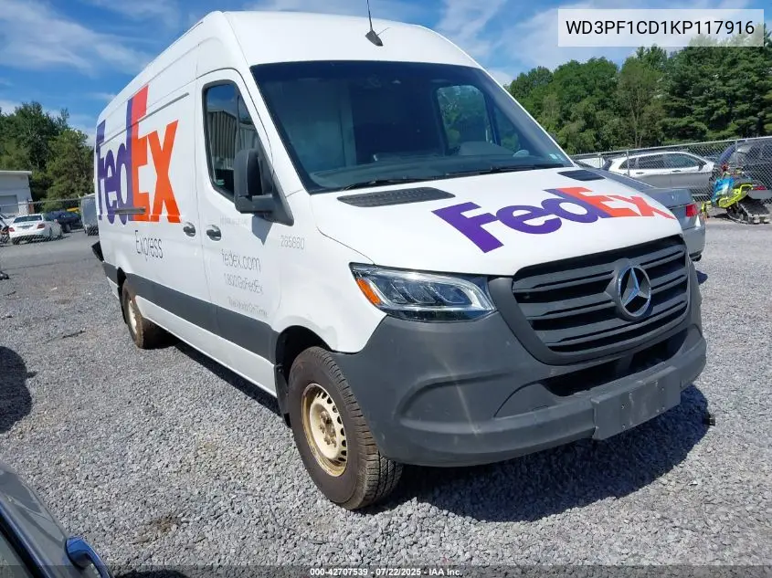 2019 Mercedes-Benz Sprinter 2500 High Roof V6 VIN: WD3PF1CD1KP117916 Lot: 42707539