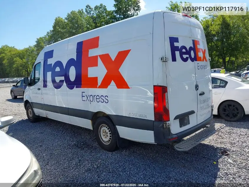 2019 Mercedes-Benz Sprinter 2500 High Roof V6 VIN: WD3PF1CD1KP117916 Lot: 42707539