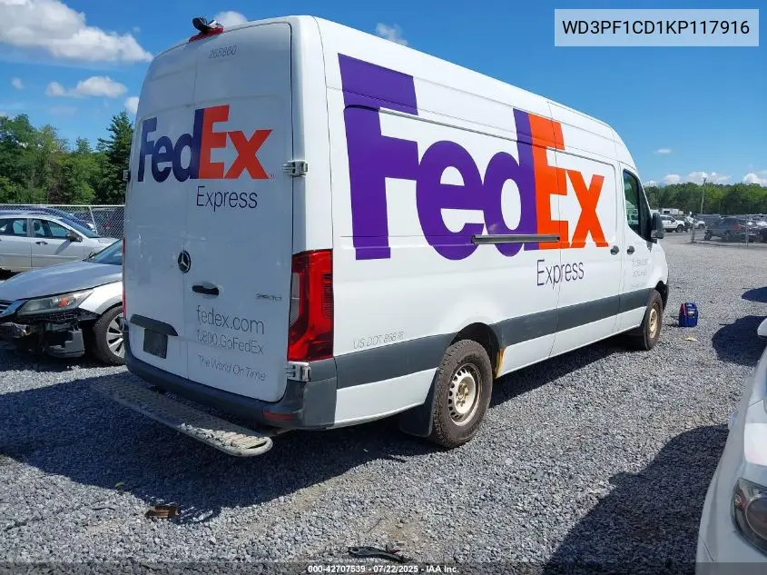 2019 Mercedes-Benz Sprinter 2500 High Roof V6 VIN: WD3PF1CD1KP117916 Lot: 42707539