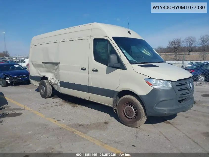2021 Mercedes-Benz Sprinter 2500 High Roof I4 VIN: W1Y40CHY0MT077030 Lot: 41851465
