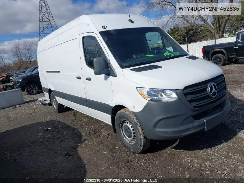 2022 Mercedes-Benz Sprinter 2500 VIN: W1Y4DCHY2NP452835 Lot: 12282218