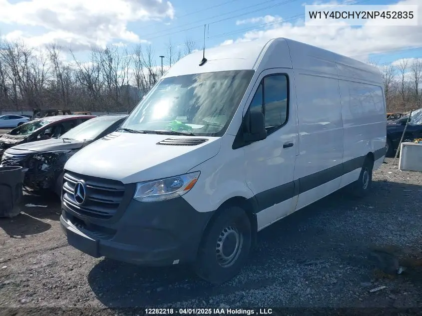 2022 Mercedes-Benz Sprinter 2500 VIN: W1Y4DCHY2NP452835 Lot: 12282218