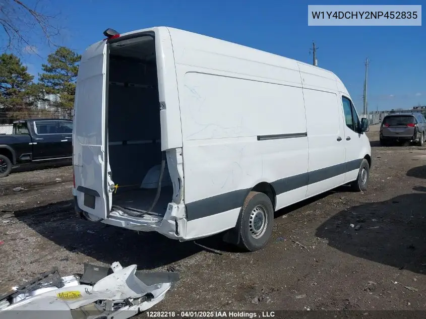2022 Mercedes-Benz Sprinter 2500 VIN: W1Y4DCHY2NP452835 Lot: 12282218