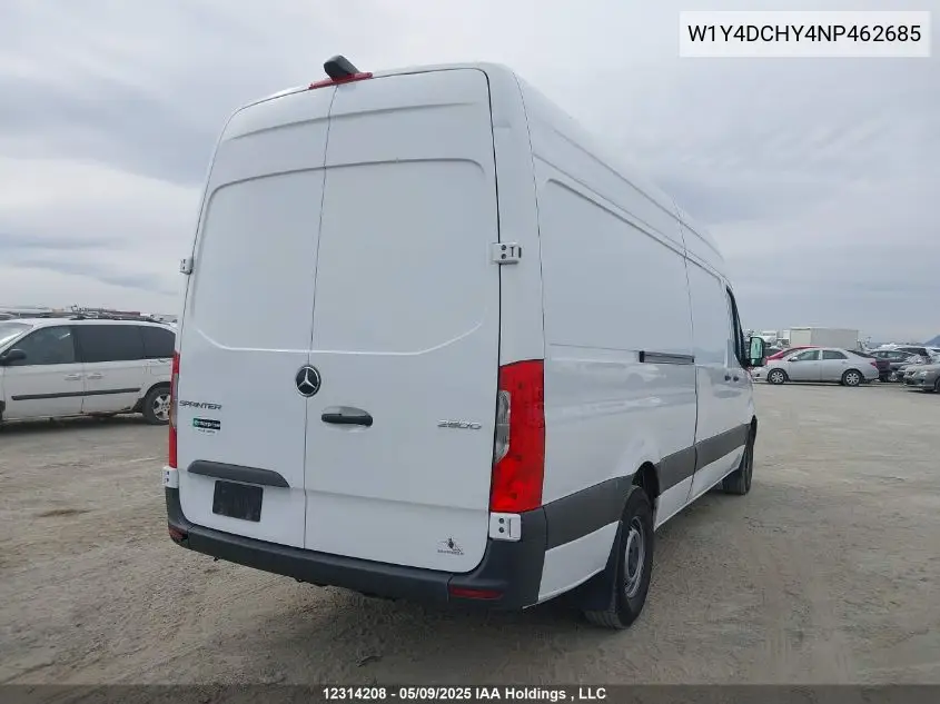 2022 Mercedes-Benz Sprinter 2500 VIN: W1Y4DCHY4NP462685 Lot: 12314208
