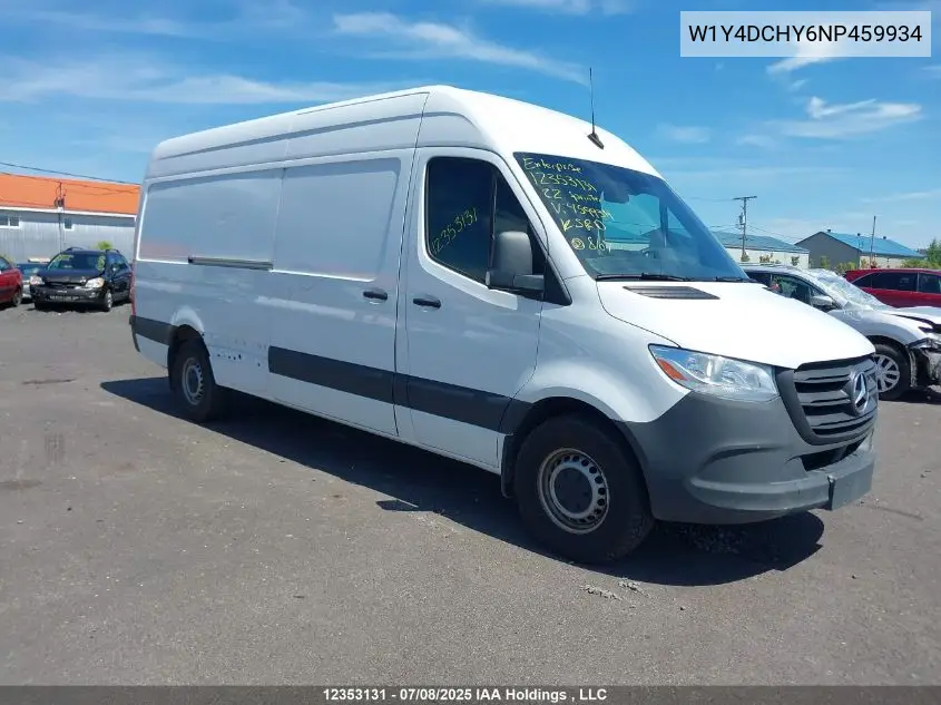 2022 Mercedes-Benz Sprinter 2500 VIN: W1Y4DCHY6NP459934 Lot: 12353131