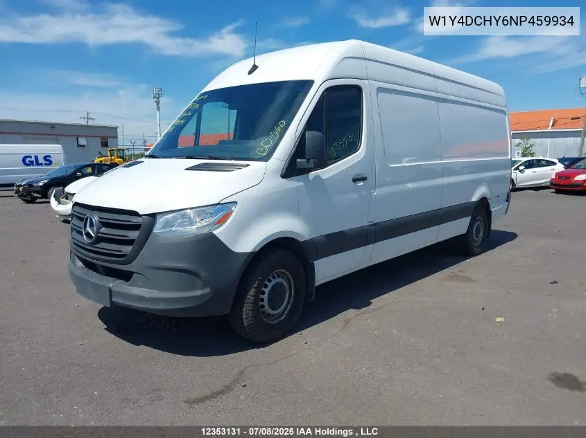 2022 Mercedes-Benz Sprinter 2500 VIN: W1Y4DCHY6NP459934 Lot: 12353131
