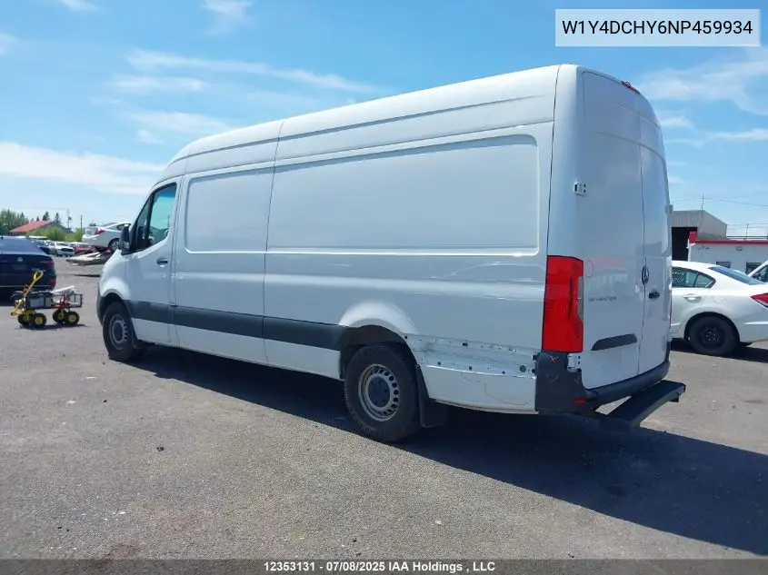 2022 Mercedes-Benz Sprinter 2500 VIN: W1Y4DCHY6NP459934 Lot: 12353131