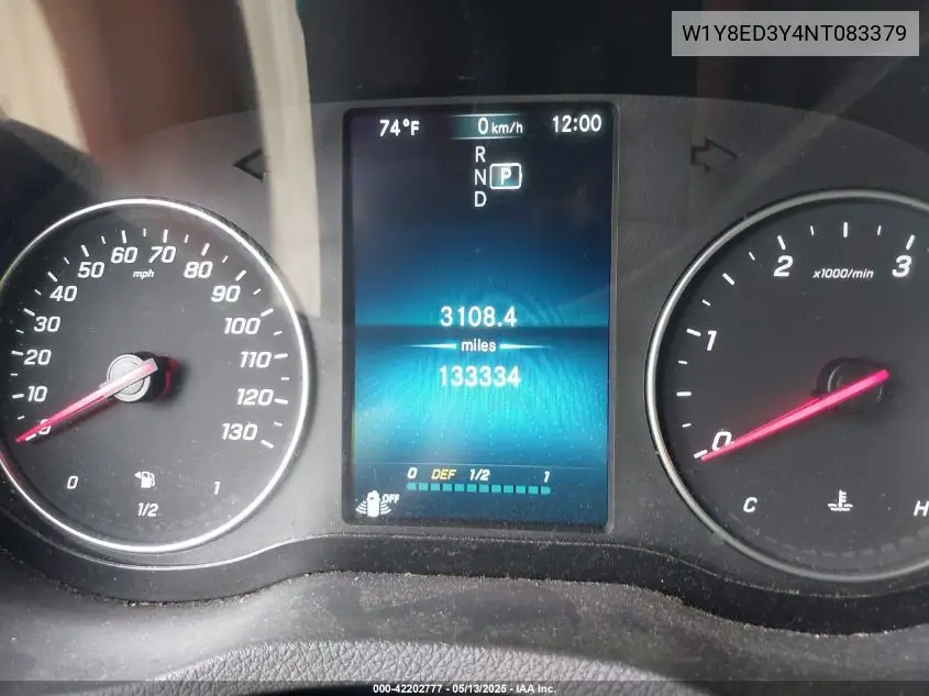 2022 Mercedes-Benz Sprinter 3500Xd High Roof V6 VIN: W1Y8ED3Y4NT083379 Lot: 42202777