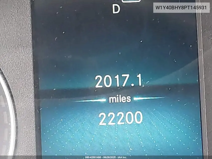 2023 Mercedes-Benz Sprinter 2500 Standard Roof 4-Cyl Gas VIN: W1Y40BHY8PT145931 Lot: 42581485