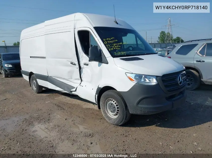 2024 Mercedes-Benz Sprinter 2500 VIN: W1Y4KCHY0RP718140 Lot: 12348500