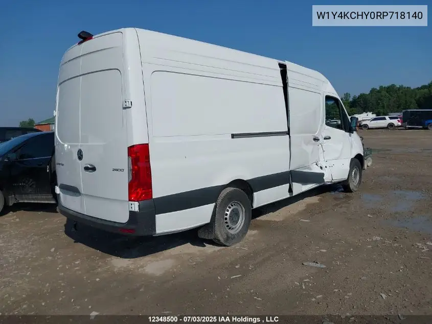 2024 Mercedes-Benz Sprinter 2500 VIN: W1Y4KCHY0RP718140 Lot: 12348500