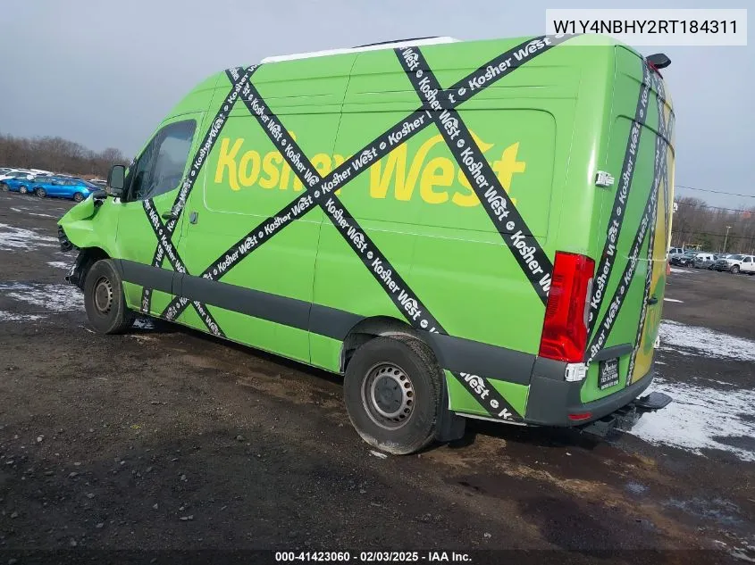 2024 Mercedes-Benz Sprinter 2500 Standard Roof 4-Cyl Diesel Ho VIN: W1Y4NBHY2RT184311 Lot: 41423060