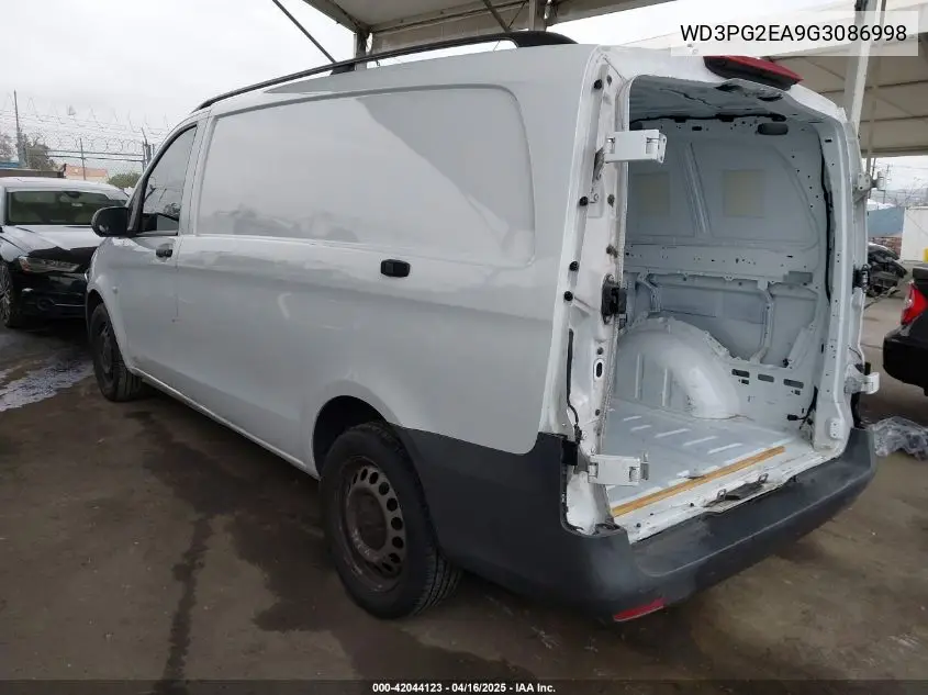 2016 Mercedes-Benz Metris VIN: WD3PG2EA9G3086998 Lot: 42044123