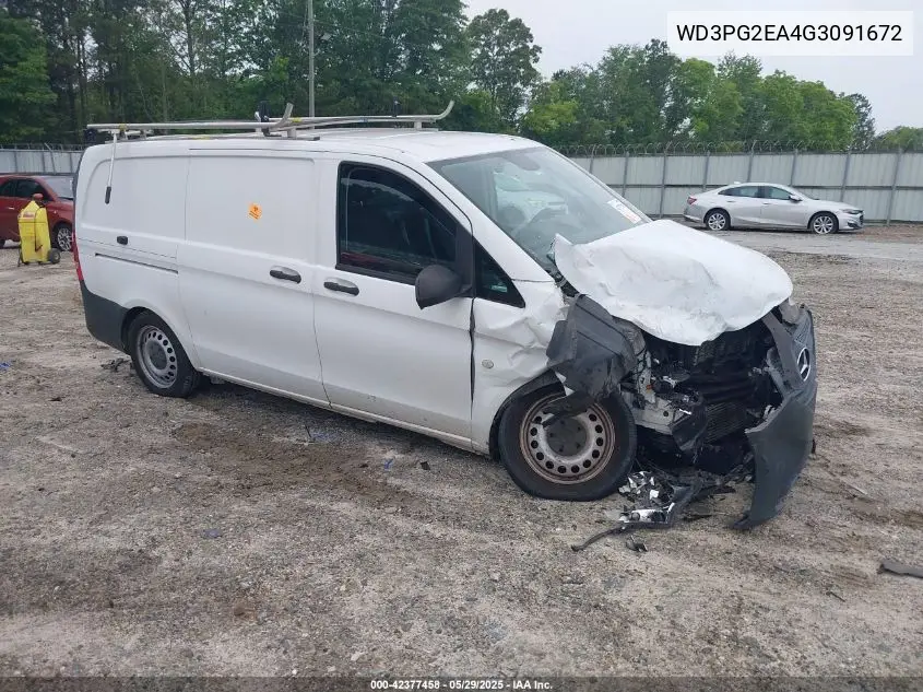 2016 Mercedes-Benz Metris VIN: WD3PG2EA4G3091672 Lot: 42377458