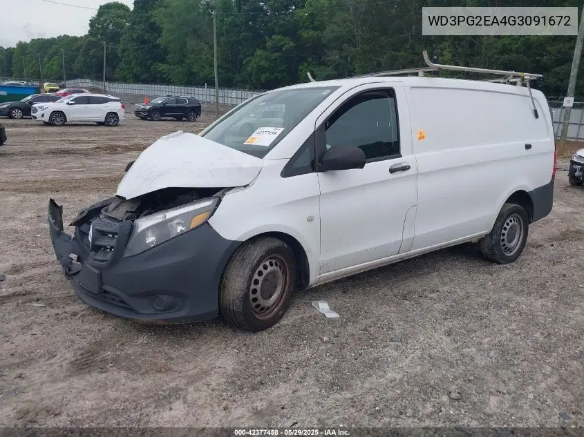 2016 Mercedes-Benz Metris VIN: WD3PG2EA4G3091672 Lot: 42377458