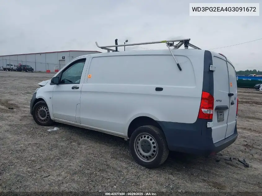 2016 Mercedes-Benz Metris VIN: WD3PG2EA4G3091672 Lot: 42377458