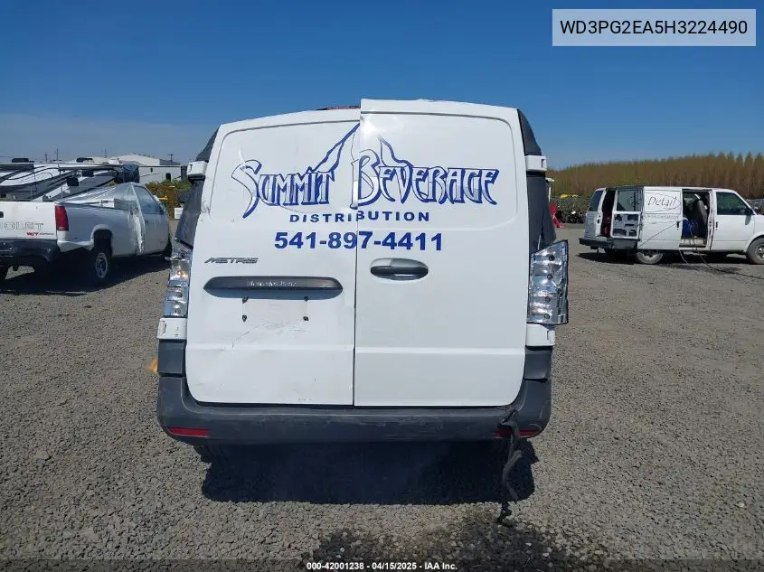 2017 Mercedes-Benz Metris VIN: WD3PG2EA5H3224490 Lot: 42001238