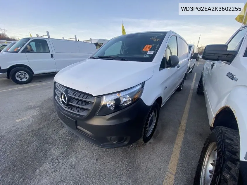 2019 Mercedes-Benz Metris VIN: WD3PG2EA2K3602255 Lot: 41087024