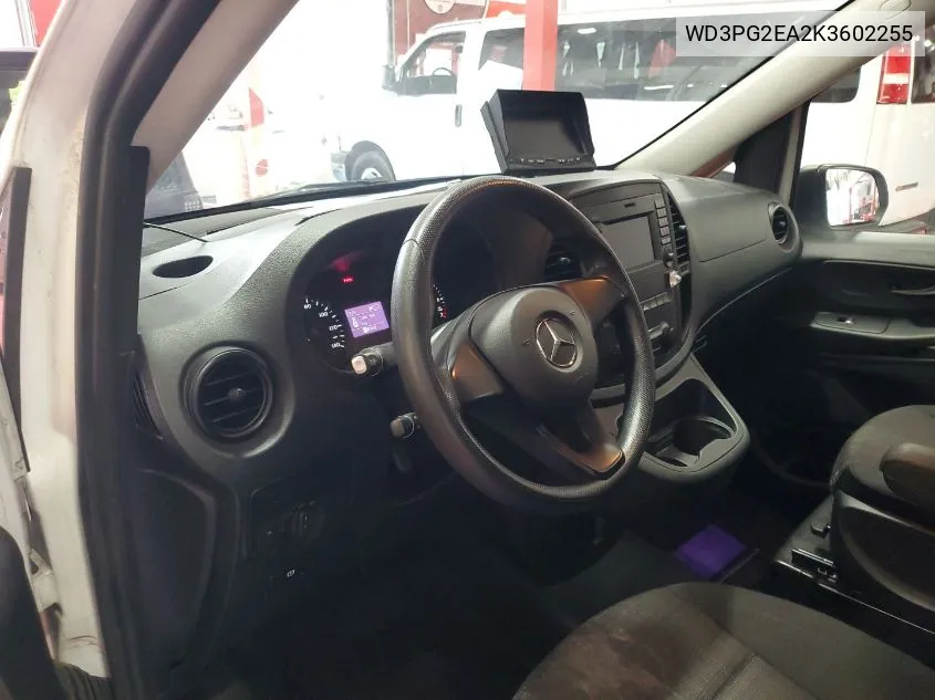 2019 Mercedes-Benz Metris VIN: WD3PG2EA2K3602255 Lot: 41087024