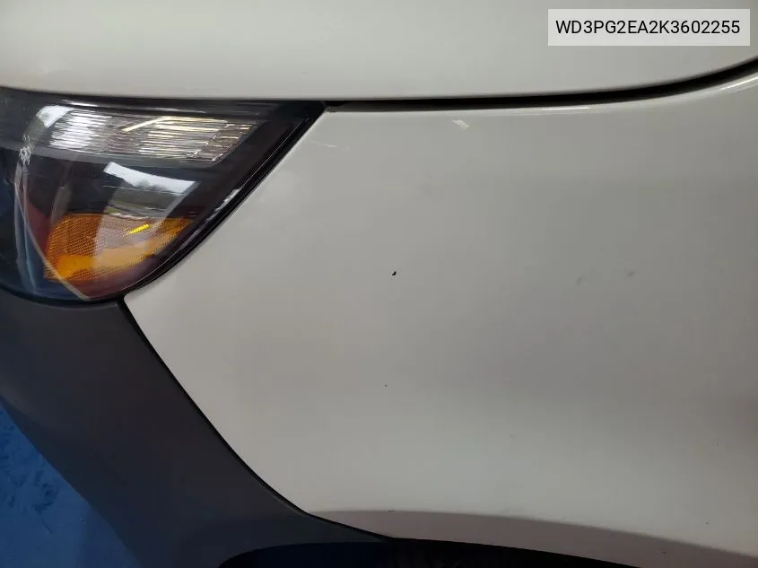 2019 Mercedes-Benz Metris VIN: WD3PG2EA2K3602255 Lot: 41087024