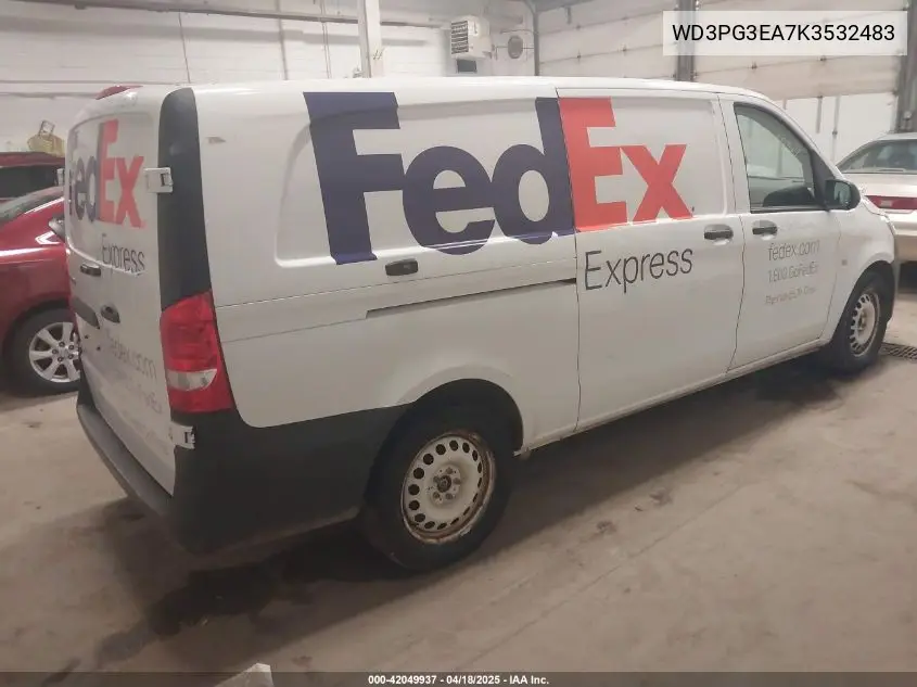2019 Mercedes-Benz Metris VIN: WD3PG3EA7K3532483 Lot: 42049937