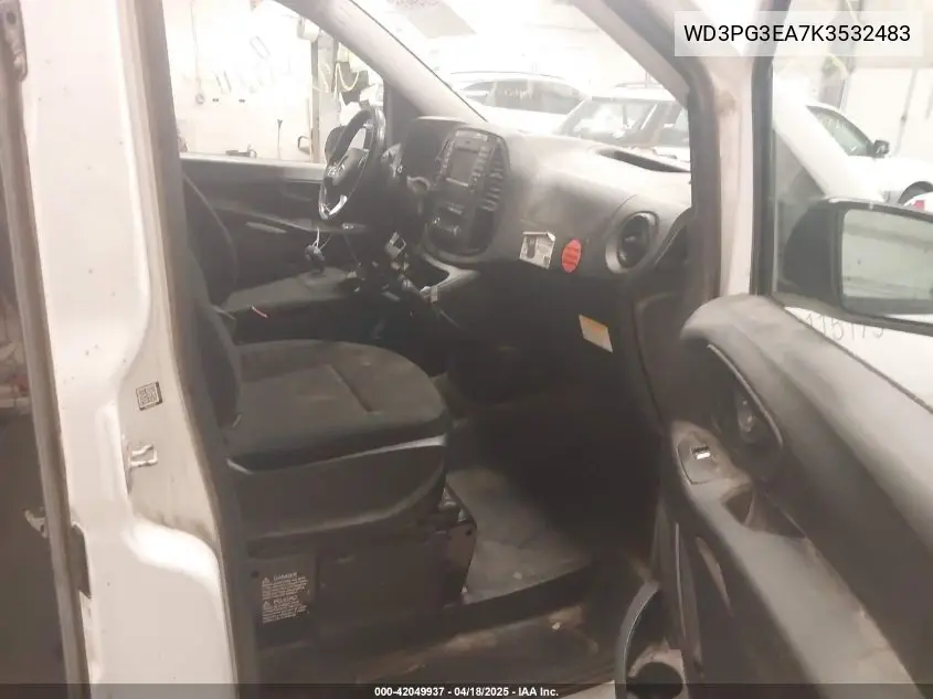 2019 Mercedes-Benz Metris VIN: WD3PG3EA7K3532483 Lot: 42049937