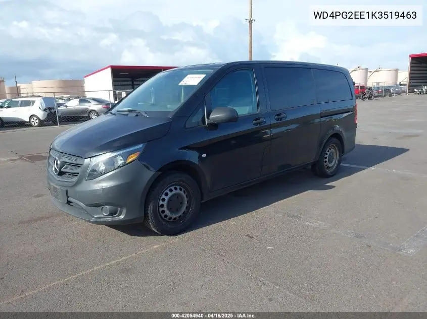 2019 Mercedes-Benz Metris VIN: WD4PG2EE1K3519463 Lot: 42054940