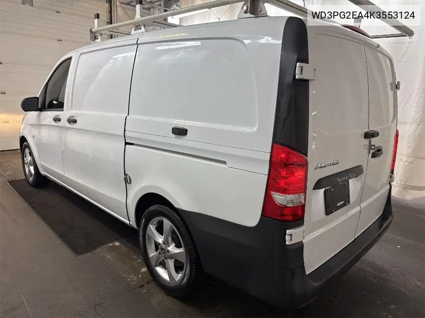 2019 Mercedes-Benz Metris VIN: WD3PG2EA4K3553124 Lot: 42363780