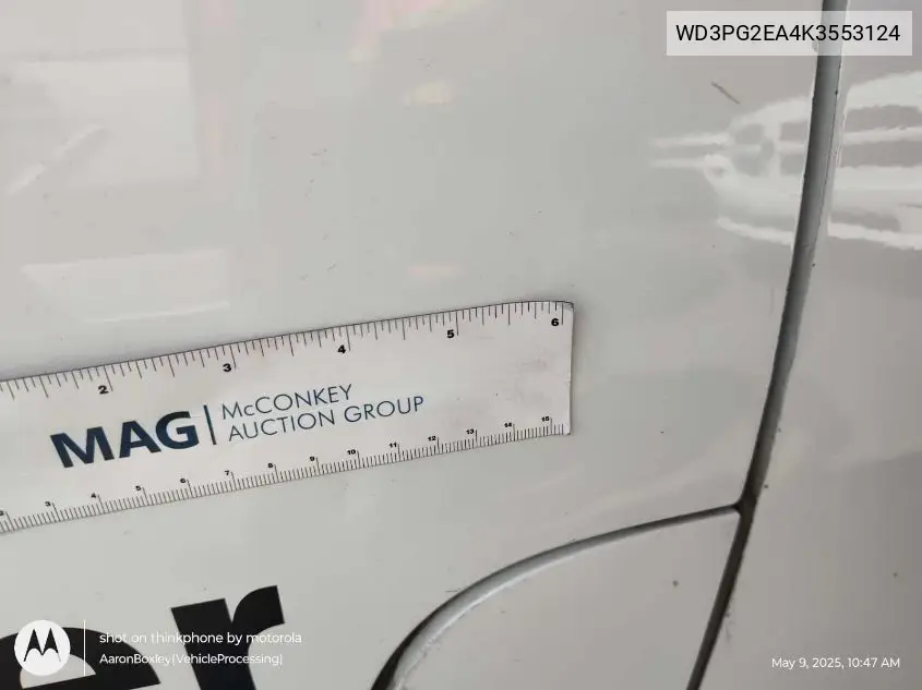 2019 Mercedes-Benz Metris VIN: WD3PG2EA4K3553124 Lot: 42363780