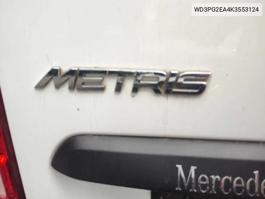 2019 Mercedes-Benz Metris VIN: WD3PG2EA4K3553124 Lot: 42363780