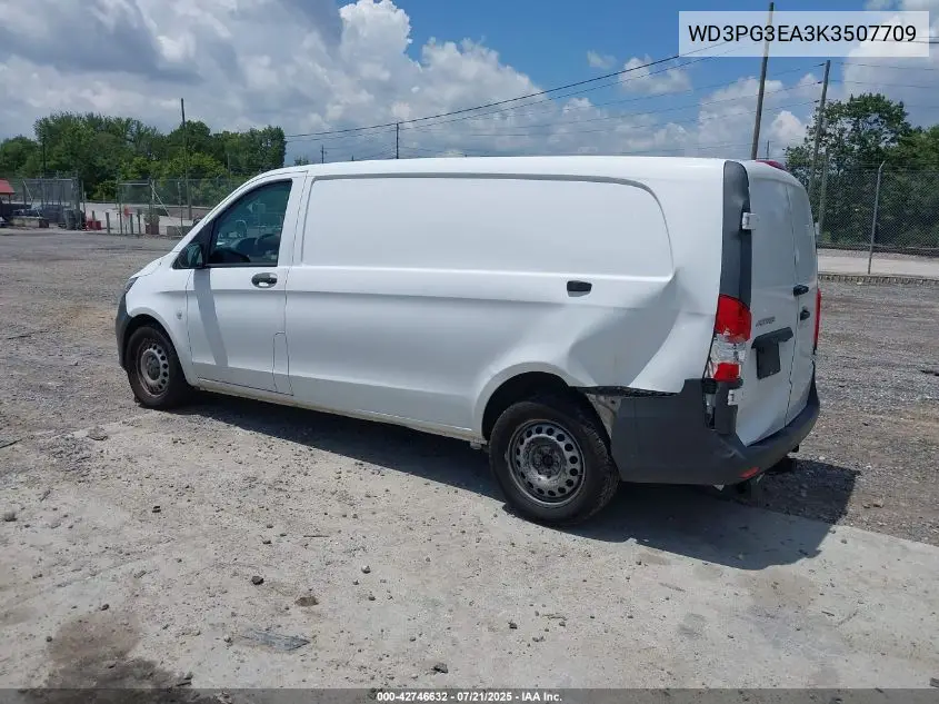 2019 Mercedes-Benz Metris VIN: WD3PG3EA3K3507709 Lot: 42746632