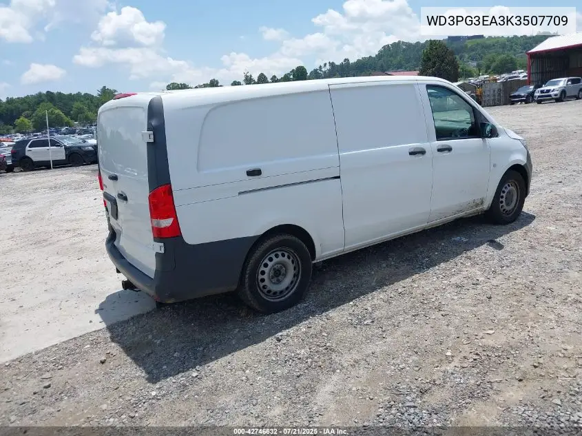 2019 Mercedes-Benz Metris VIN: WD3PG3EA3K3507709 Lot: 42746632