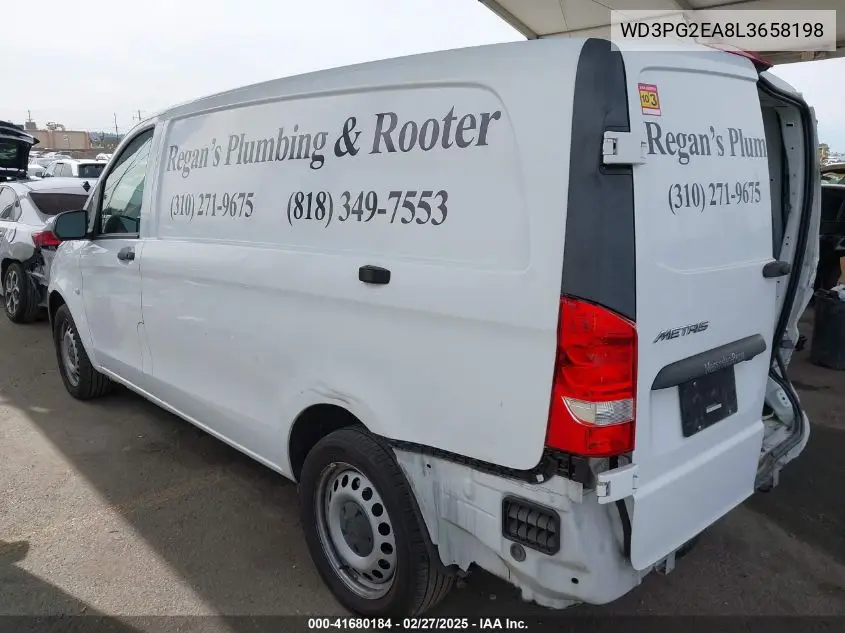 2020 Mercedes-Benz Metris VIN: WD3PG2EA8L3658198 Lot: 41680184
