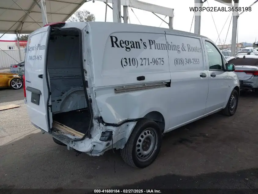 2020 Mercedes-Benz Metris VIN: WD3PG2EA8L3658198 Lot: 41680184