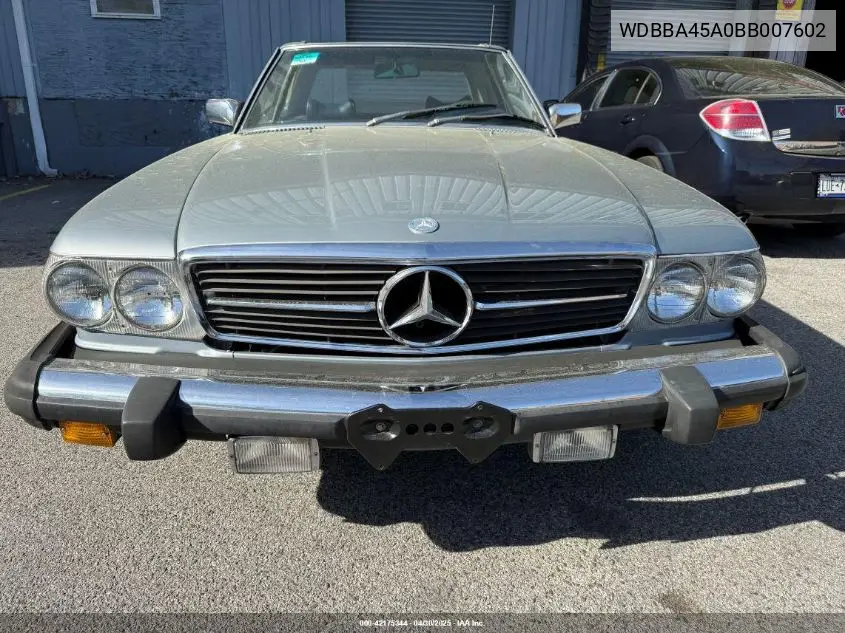 1981 Mercedes-Benz 380 Sl VIN: WDBBA45A0BB007602 Lot: 42175344