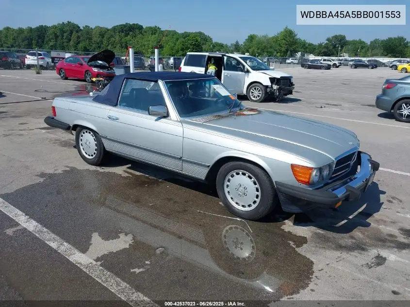 1981 Mercedes-Benz 380 Sl VIN: WDBBA45A5BB001553 Lot: 42537023