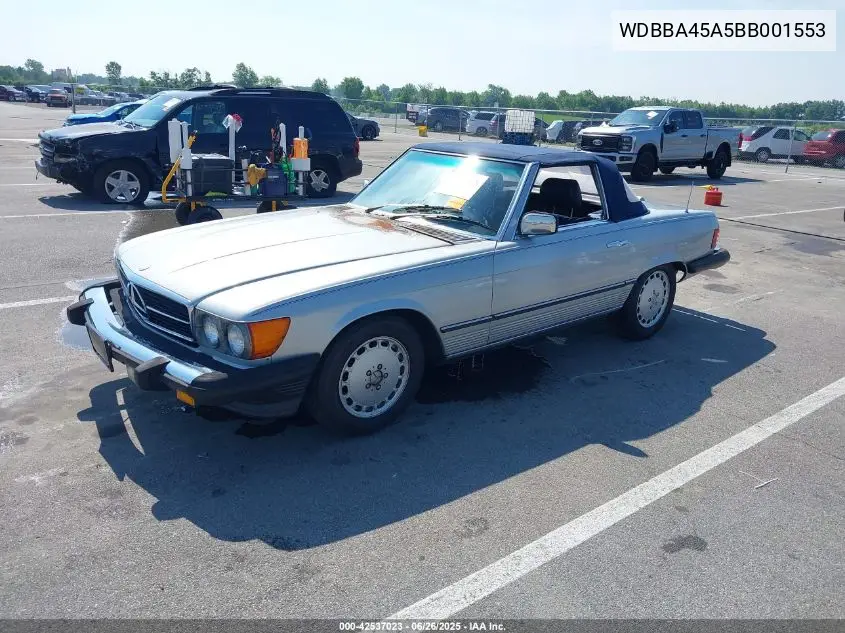 1981 Mercedes-Benz 380 Sl VIN: WDBBA45A5BB001553 Lot: 42537023
