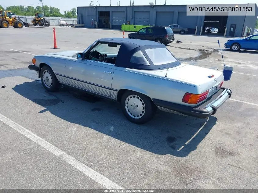 1981 Mercedes-Benz 380 Sl VIN: WDBBA45A5BB001553 Lot: 42537023