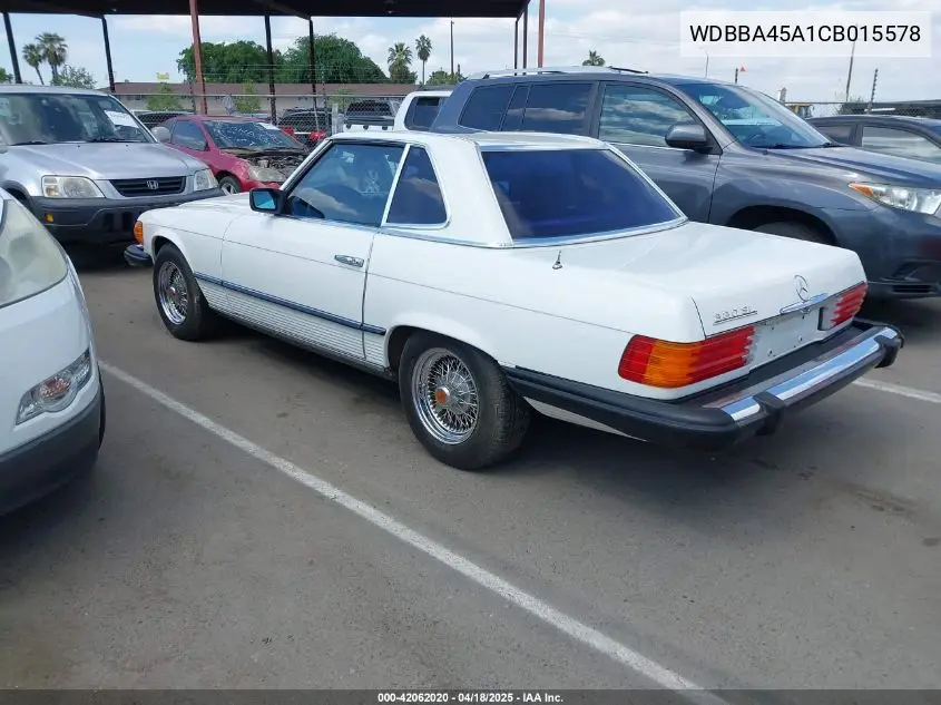 1982 Mercedes-Benz 380 Sl VIN: WDBBA45A1CB015578 Lot: 42062020